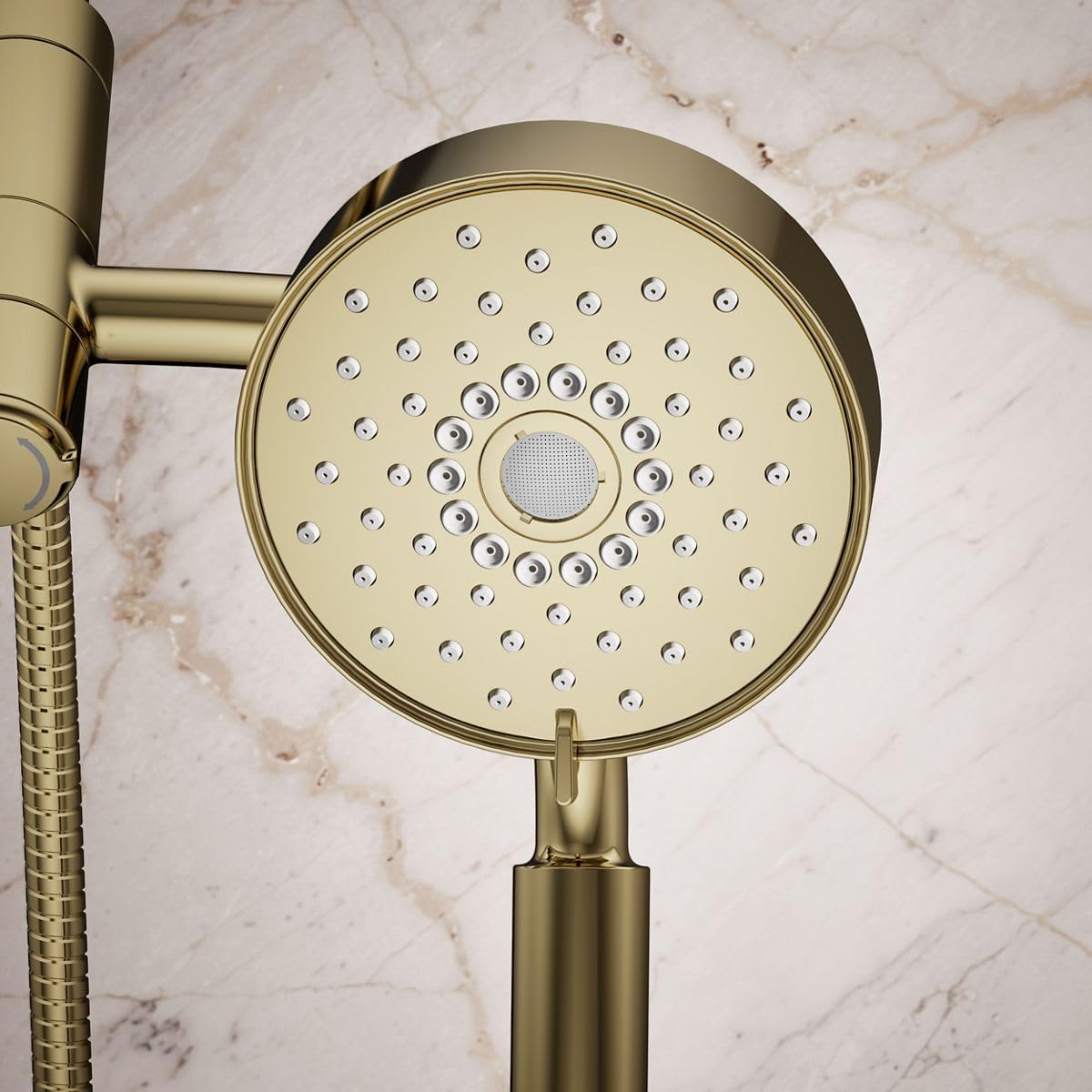 KOHLER 23219-AF Purist 2-in-1 Multi Function Shower Kit with SHOWERHEAD & HAND SHOWER with Full Coverage & Rotating Rail, Vibrant French Gold, 2.5 GPM