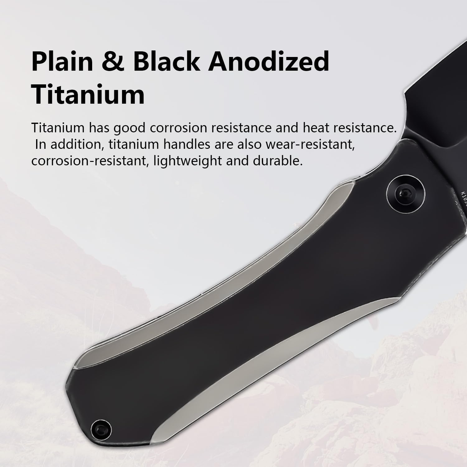 KANSEPT Loki Pocket Folding Knives for Men EDC Camping 2.99'' CPM S35VN Blade Material Pocket Folding Knife with Plain & Black Anodized Titanium Handle Everyday Carry K1058A1
