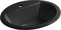 Kohler K-2699-1-7 Bryant Oval Self-Rimming Bathroom Sink with Single-Hole Faucet Drilling, Black Black, 1.375