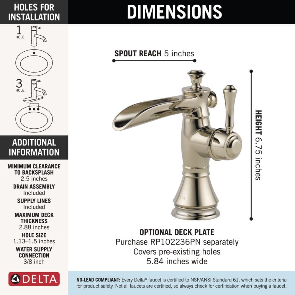 Cassidy Single Handle Centerset Bathroom Faucet with Channel Spout with Metal Pop-Up Drain Finish: Brilliance Polished Nickel