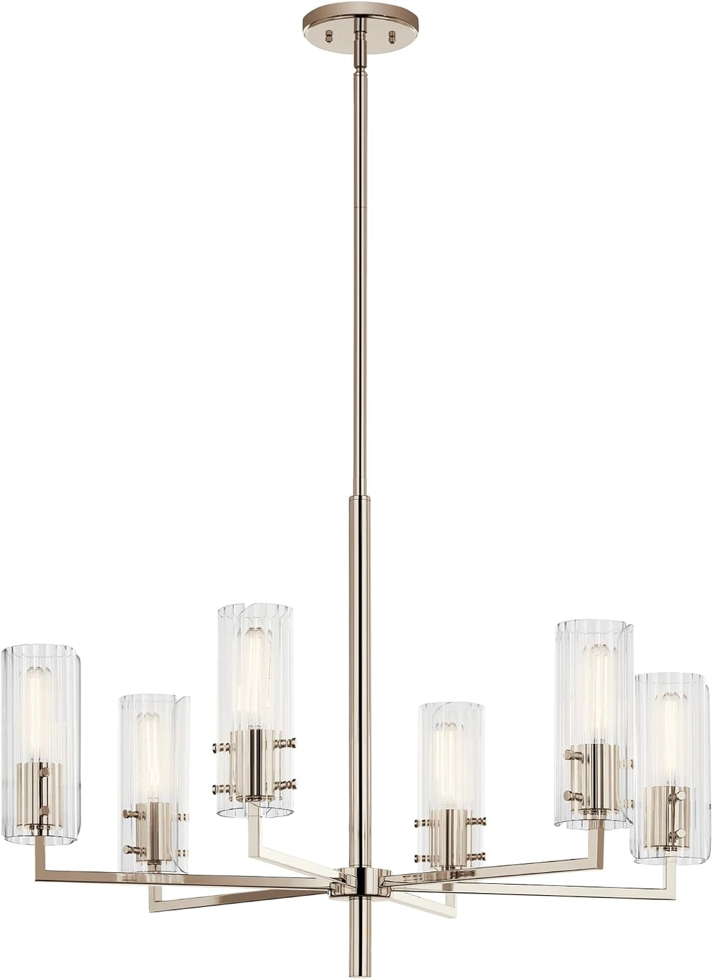 Velestino 30.25' 6 Light Chandelier in Polished Nickel, for Foyer, Dining Room, Living Room, Bedroom, (21.25' x 30.25') 52679PN
