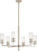 Velestino 30.25' 6 Light Chandelier in Polished Nickel, for Foyer, Dining Room, Living Room, Bedroom, (21.25' x 30.25') 52679PN