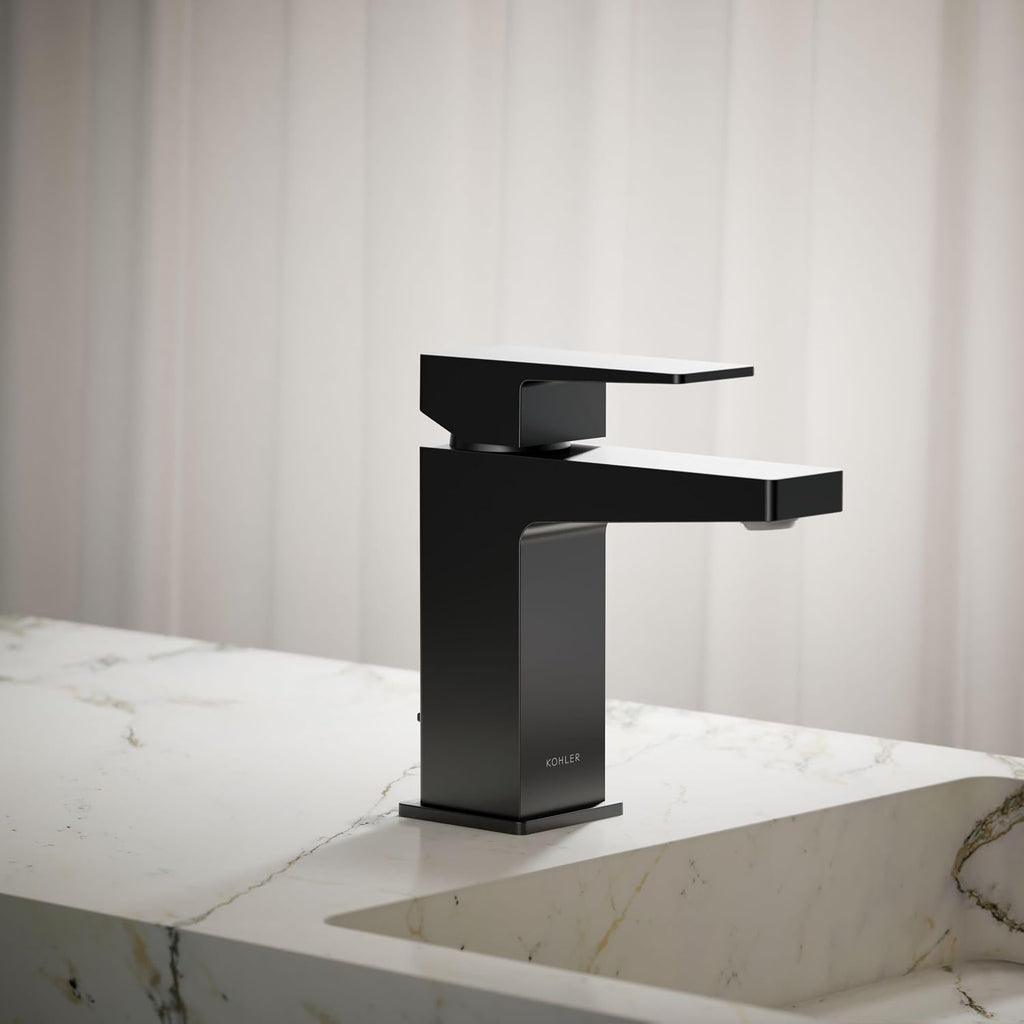 Kohler K-37889-4-BL Honesty® Single-Handle Bathroom Sink Faucet, Bathroom Faucets, 1.2 GPM, Matte Black
