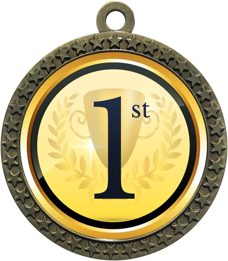 Express Medals 1 to 50 Packs 1st Place Gold Medal Trophy Award with Neck Ribbon D212-EG301