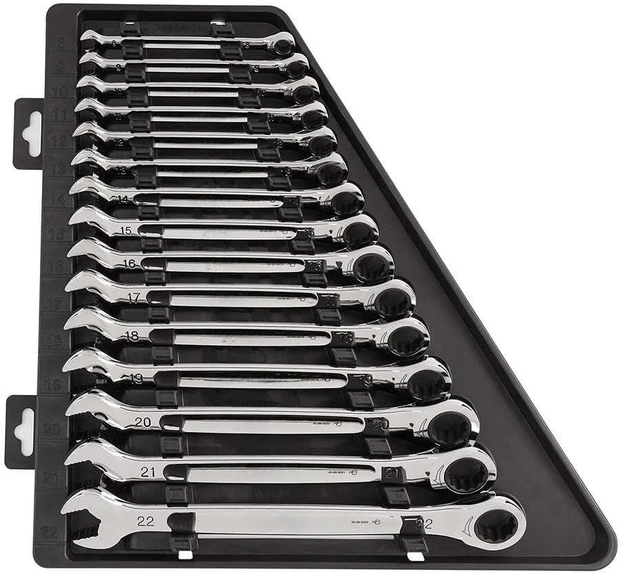 15pc 48-22-9516 Wrench Set,Ratchet Wrenches Set, for Milwaukee Durable Metric Ratcheting Combination Wrench Set New