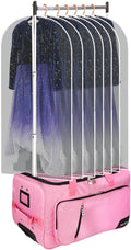 Dance Bag With Garment Rack,Dance Costumes Rolling Garment Bags For Travel,Garment Duffle Bag For Dance Competition, Wheeled Drop-Bottom Upright Luggage Closet Suitcase (23inch-Pink-E)