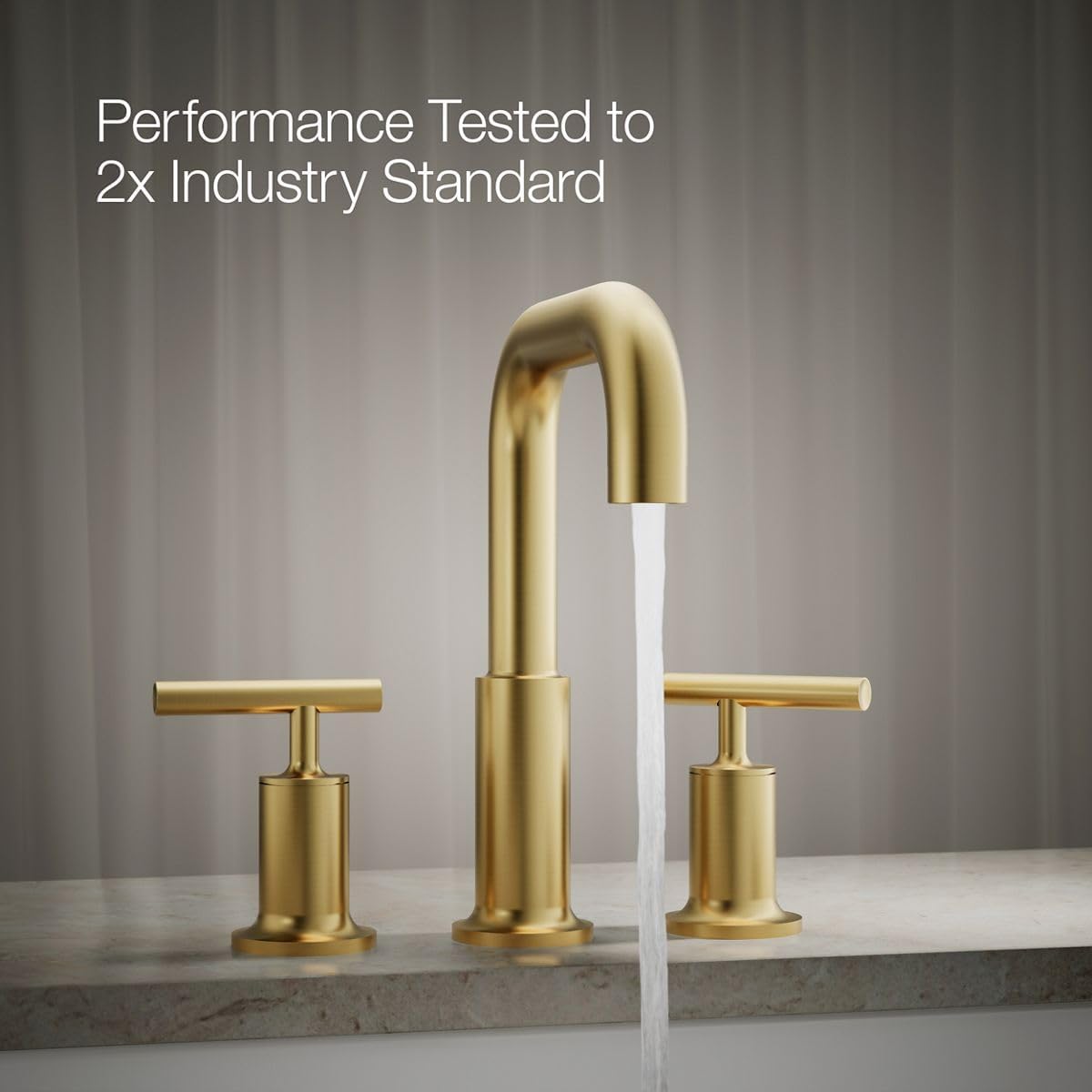 Kohler T14428-4-2MB Purist Deck-Mount High-Flow Bath Faucet Trim with Lever Handles, Valve Not Included, Vibrant Brushed Moderne Brass