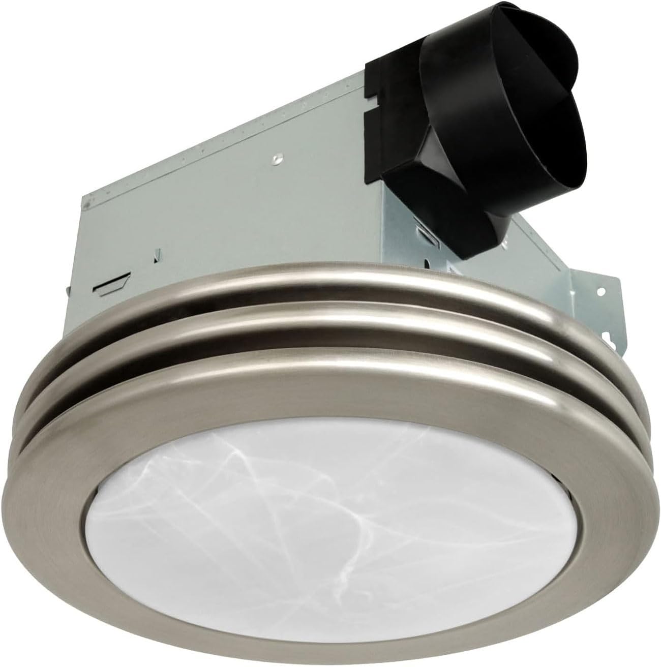 Akicon Exhaust Fan with Light, Ultra Quiet 80 CFM 2.0 Sones Ventilation Exhaust Bathroom Fan with Light, 3000K/4000K/5000K Selectable LED Light (Brushed Nickel)