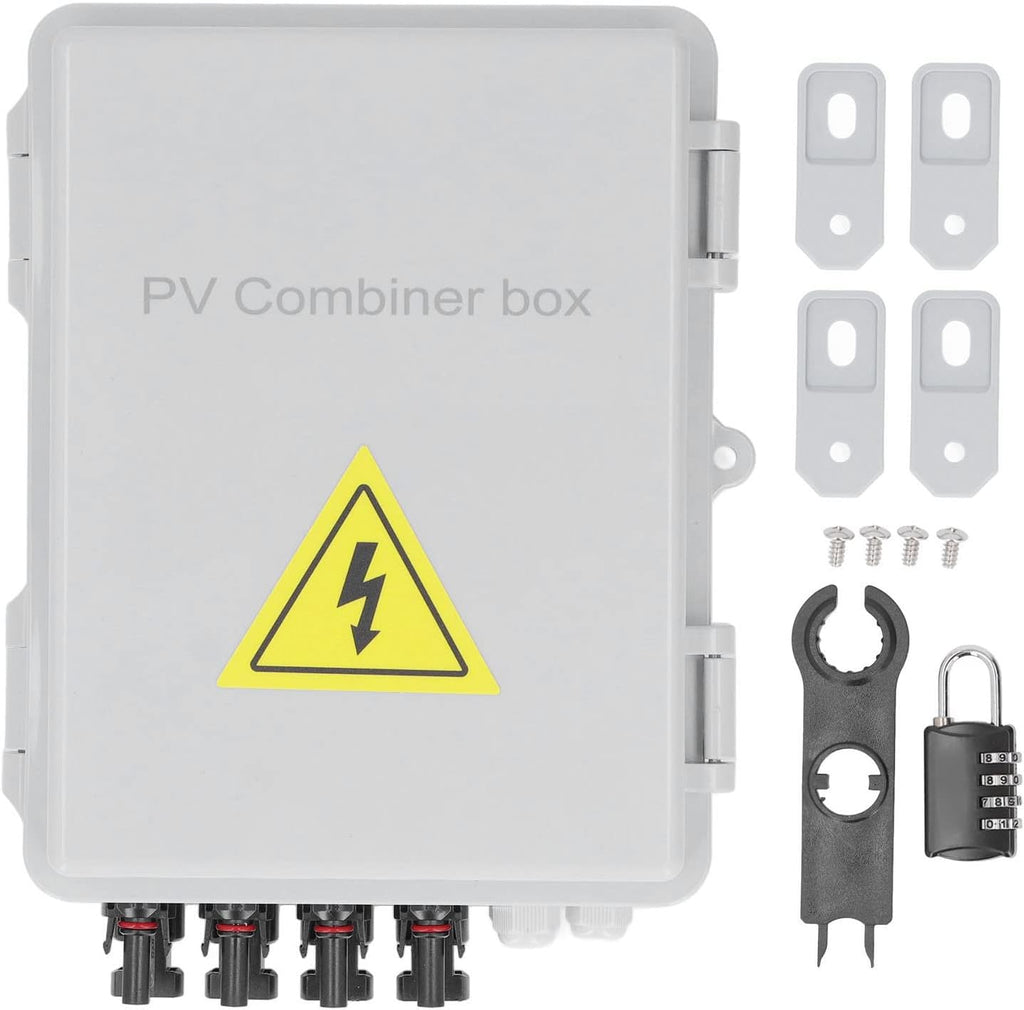 4 String Solar Combiner Box 10A Rated Current 63A Solar DC Circuit Breakers PV Combiner Box with Arrester Play 63A Disconnect and Br BoxPV