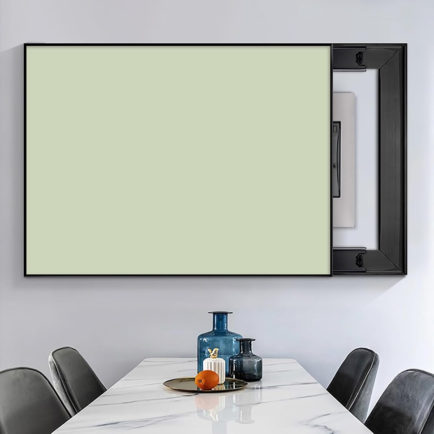 Electrical Panel Cover Push-Pull Electrical Panel Cover Wall Hanging, Solid Color Fuse Box Cover Room Decor, Breaker Box Cover Hide Meter Box, for Home/Office(Green,WXL-70 x 50CM-27.6x19.7)