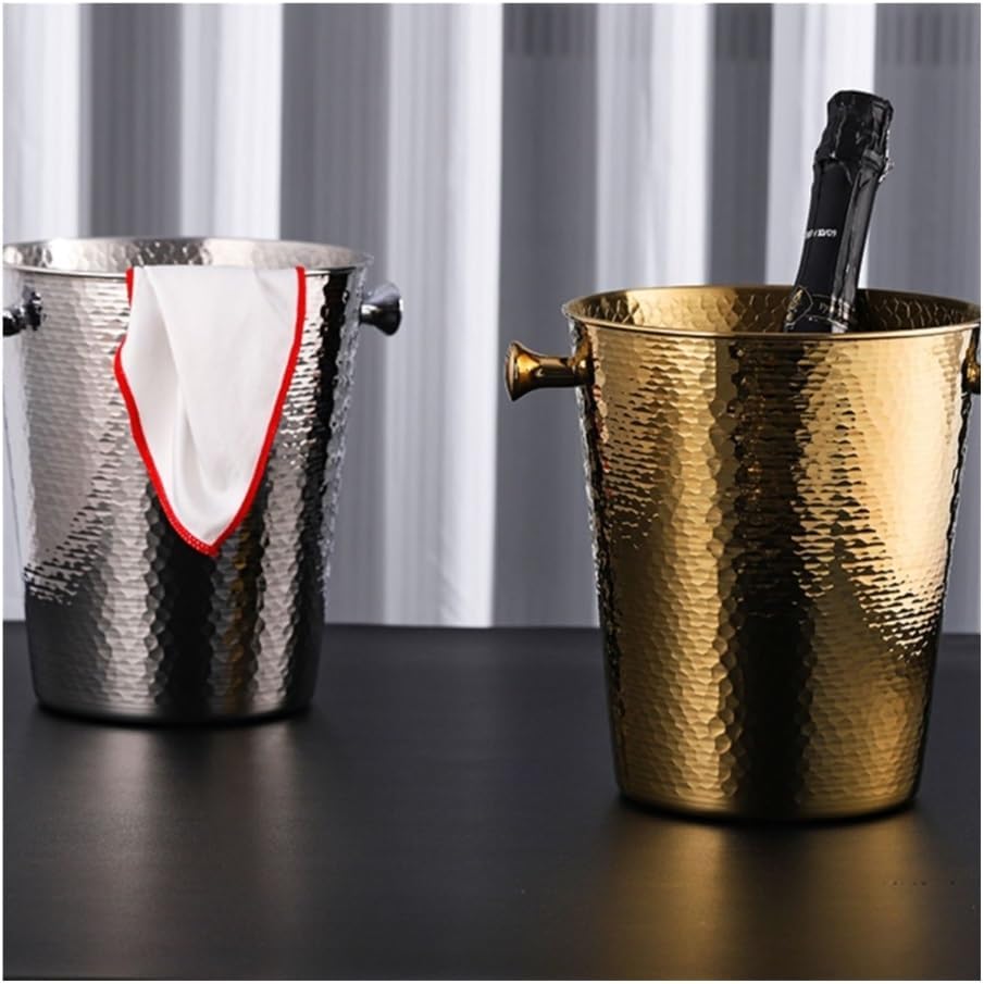 Ice Bucket, 5L Wine Ice Bucket for Home & Commercial Bar Use Ice Buckets For Parties(Gold)