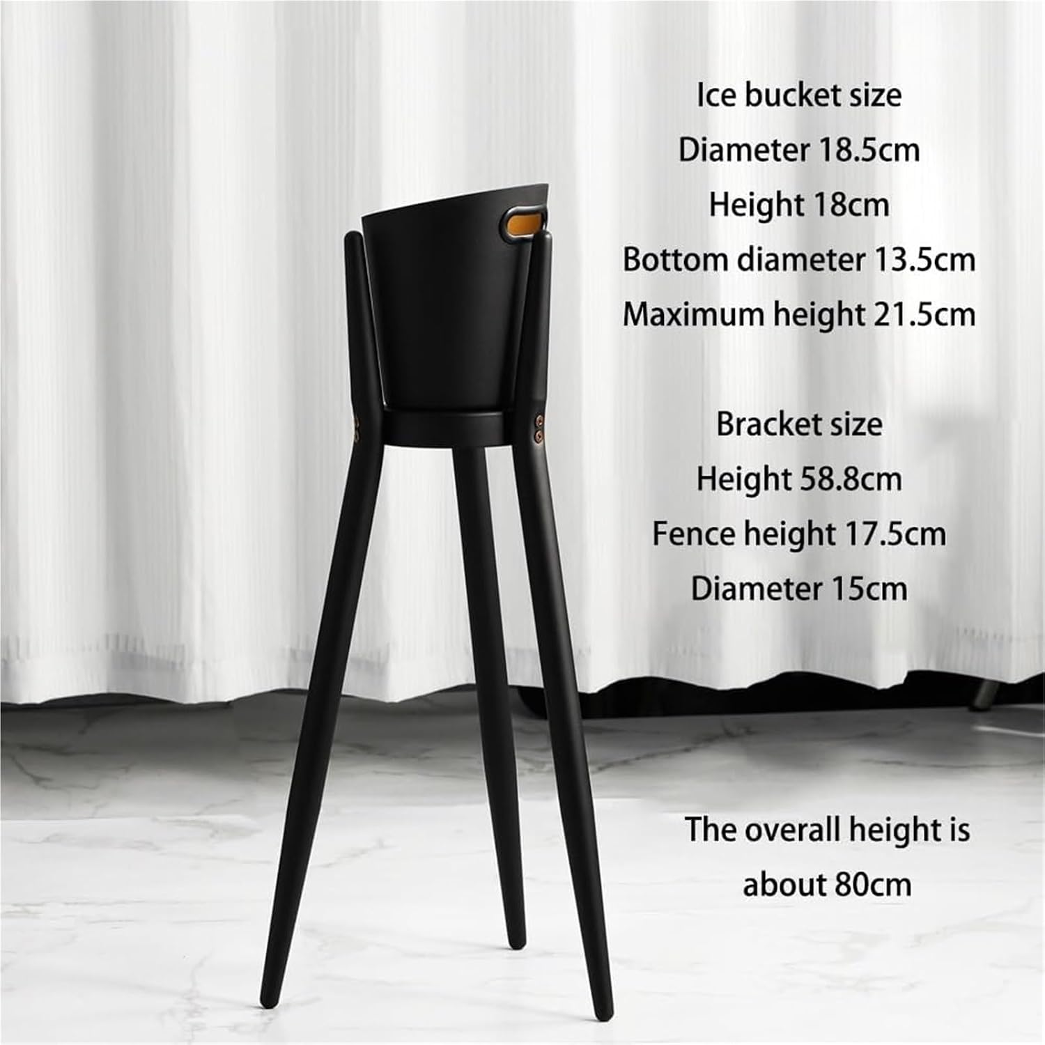 Ice Bucket with Stand， Party Drink Cooler Holder - Handles Wine Chiller Free Standing Outdoor or Indoor Use(Gold)