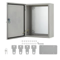 Outdoor Electric Meter Box 24 * 16 * 12inch, IP66 Waterproof Dustproof, NEMA 4X Enclosure Lockable Steel Junction Box with Mounting Plate and 2 Keys, Indoor & Outdoor Use