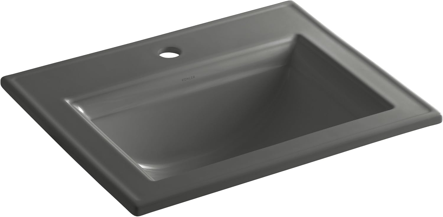 Kohler 2337-1-58 Memoirs® Stately 22-3/4' rectangular drop-in bathroom sink, Thunder Grey