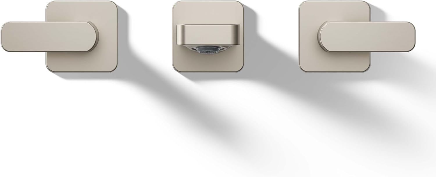 KOHLER T27120-4-BN Parallel® Wall-mount bathroom sink faucet trim, Vibrant Brushed Nickel