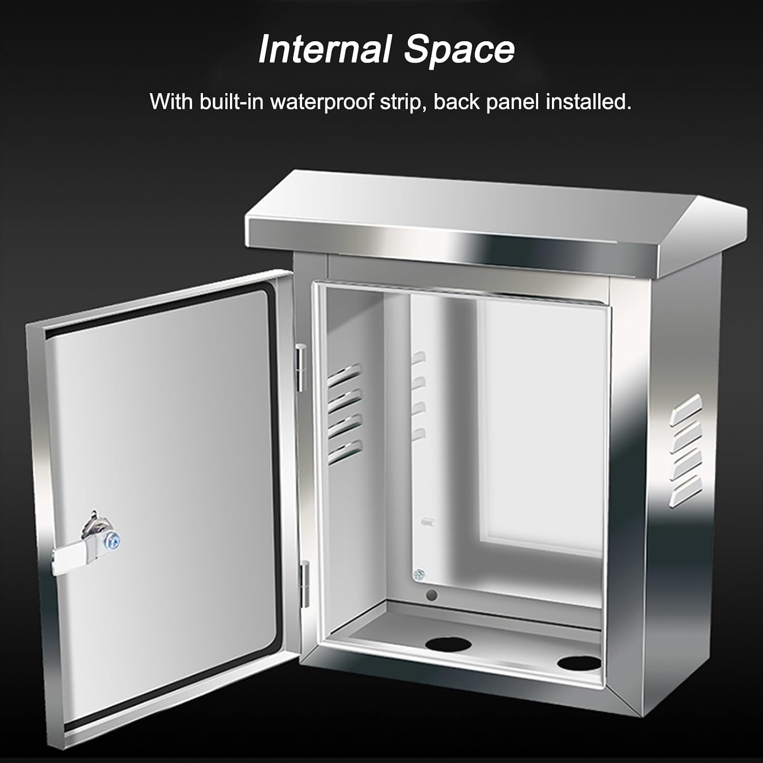 Outdoor Electrical Box Waterproof, Heavy-Duty 304 Stainless Steel Electrical Box with Mounting Screws, Hex Wrench and Hazard Warning Label(30x40x18cm/12x16x7in)
