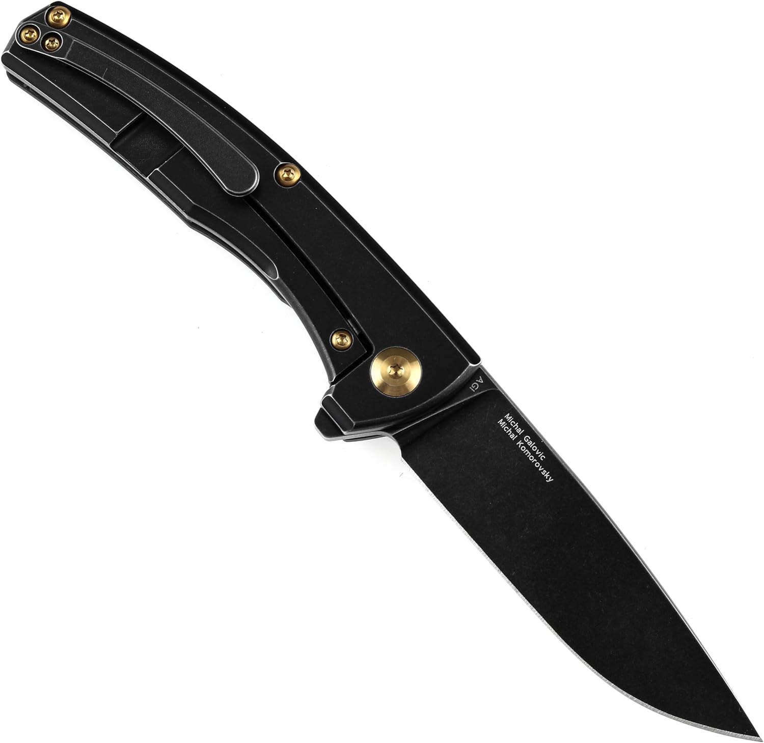 KANSEPT AGI Pocket Folding Knives EDC Camping 2.94'' CPM S35VN Material Pocket Folding Knife with Twill Carbon Fiber + Black Stonewashed Titanium Handle Everyday Carry K2037A3