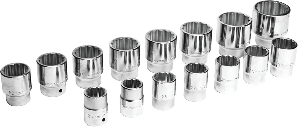 Performance Tool W34906 16-Piece Drive MM 12-Part Socket Set, 3/4-Inch
