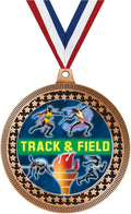 2.75' Track & Field Medal Award, Bronze Vega Track & Field Team Trophy Award Includes Free Neck Ribbon