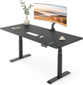 FLEXISPOT E6 Pro Large 60' x 24' Dual Motor Electric Standing Desk, Organic Modern Oval Leg Design, 3-Stage Height Adjustable Sit Stand Desk with Heavy Duty 330lbs, Black Desktop, Black Frame