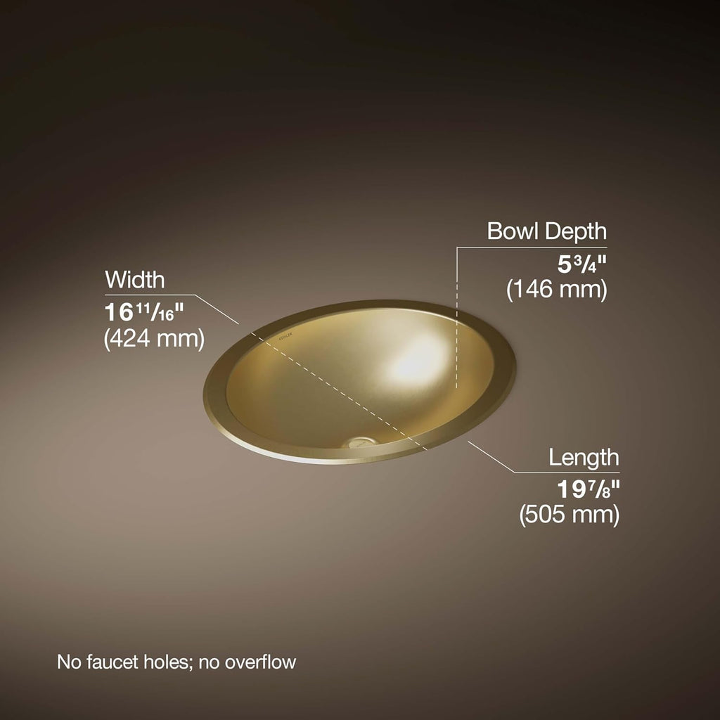 Bachata 20' Oval Drop-In/Undermount Bathroom Sink No Overflow