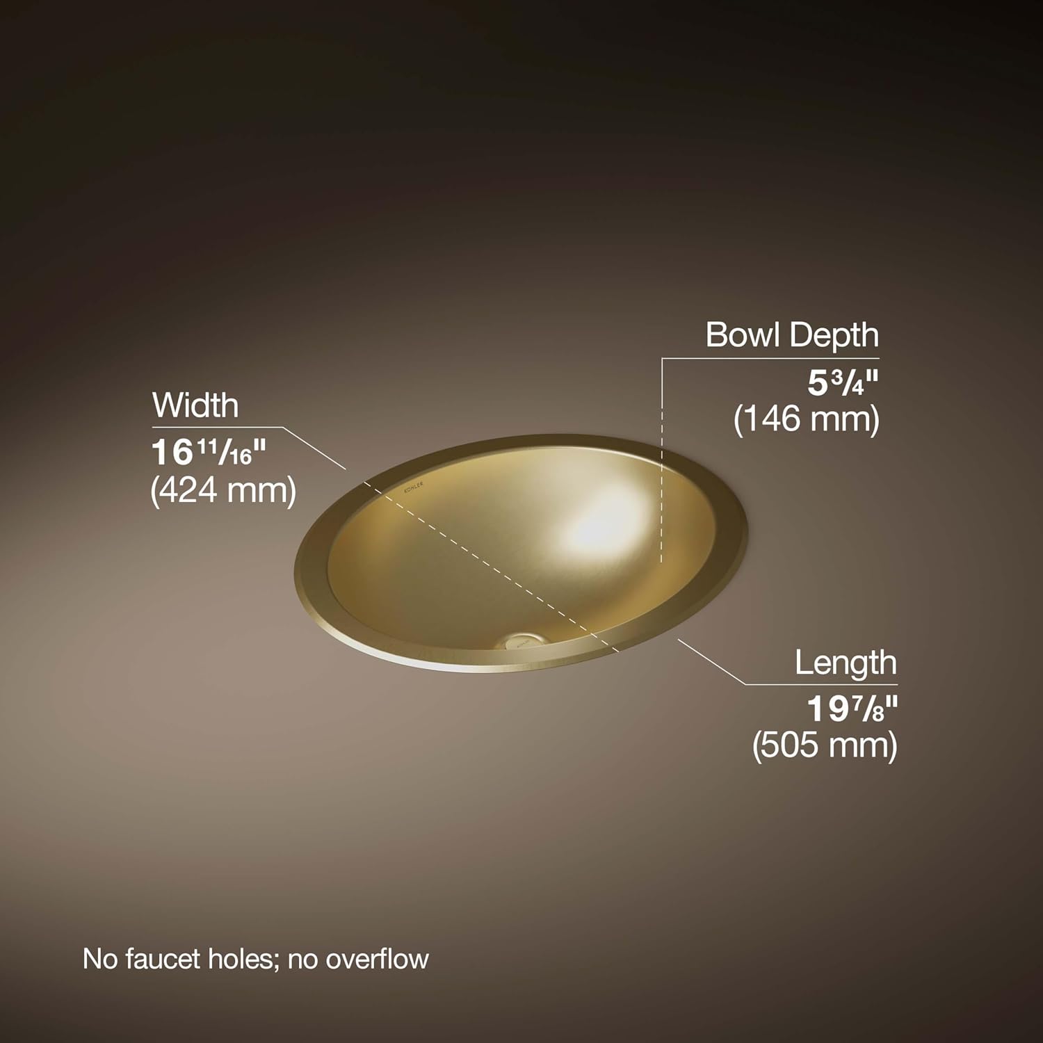 Bachata 20' Oval Drop-In/Undermount Bathroom Sink No Overflow