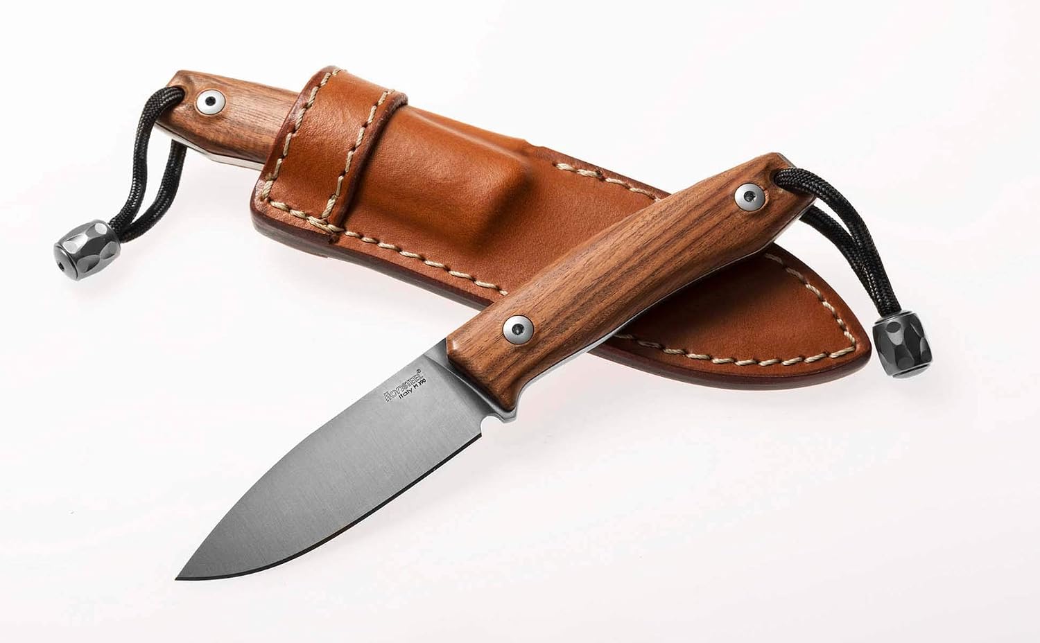 LionSTEEL M1 Bushcraft Fixed Blade Knife, M390 Sintered Steel Blade, Leather Sheath