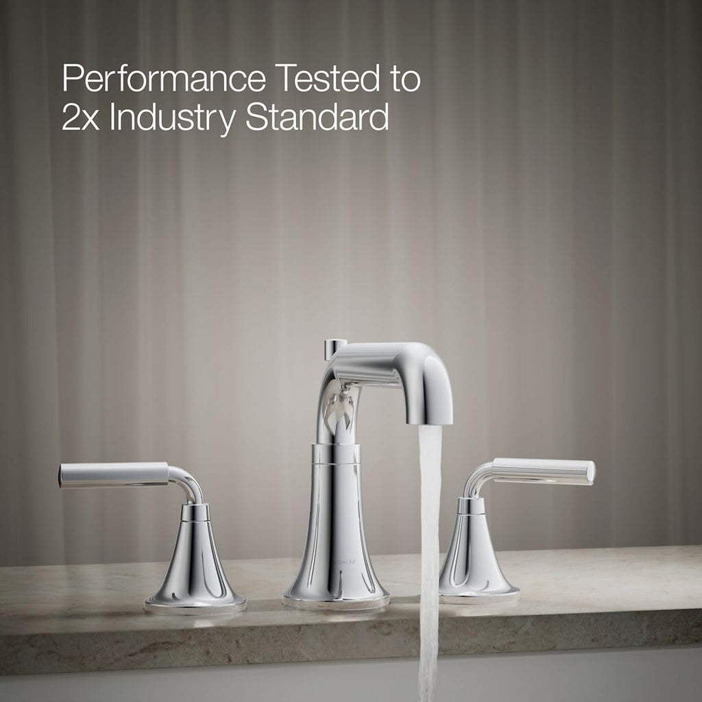 Kohler T26440-4-CP Tone™ Deck-Mount Bath Faucet Trim with Diverter, Polished Chrome | With Diverter