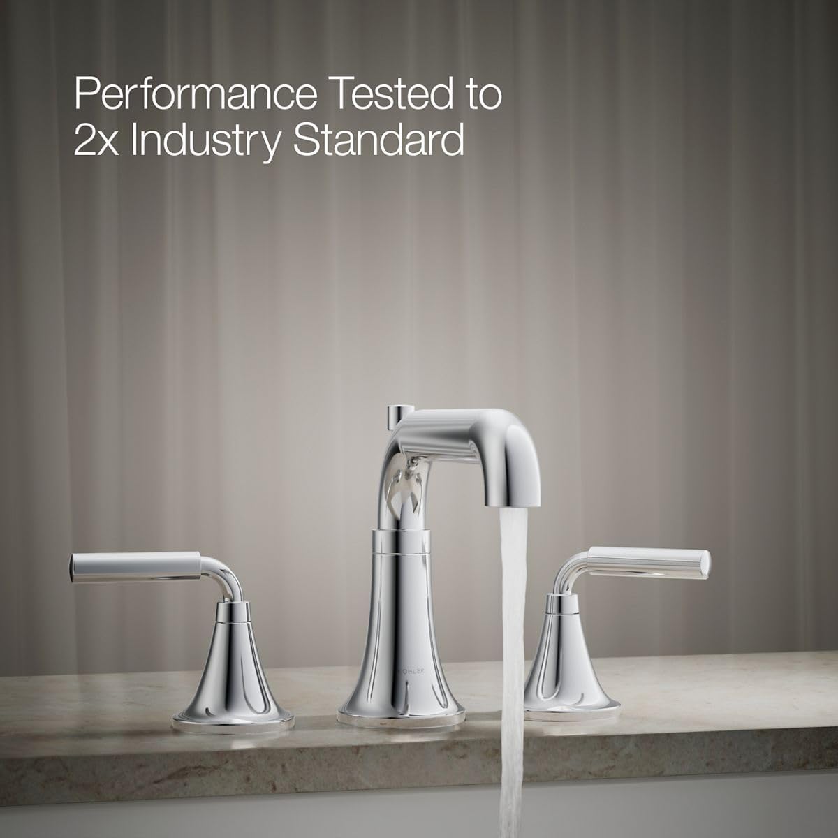 Kohler T26440-4-CP Tone™ Deck-Mount Bath Faucet Trim with Diverter, Polished Chrome | With Diverter