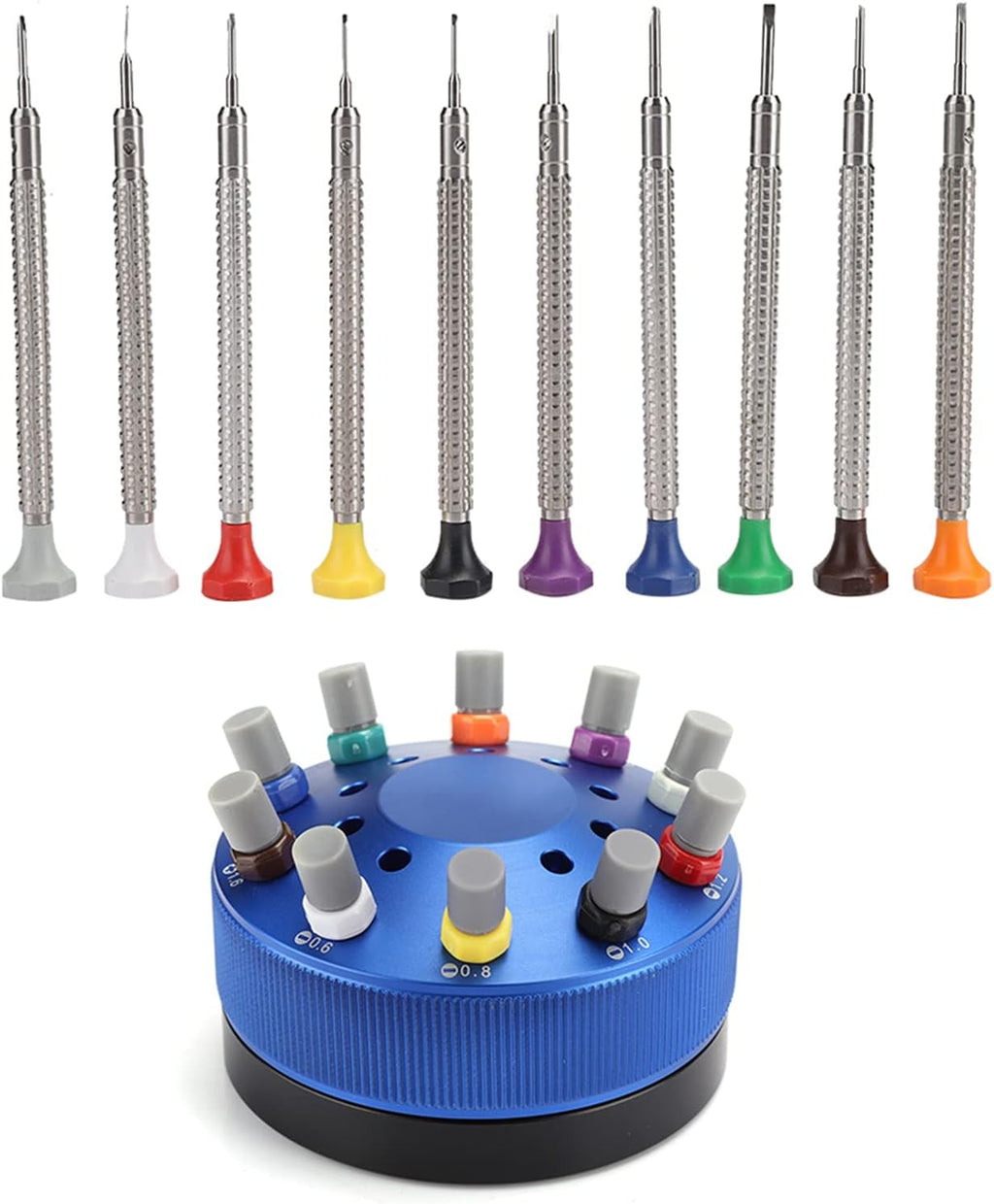 Professional Watch Screwdriver Kit, Watch Repair Tool Set, 10 - Piece Precision Watchmakers Screwdrivers with Interchangeable Heads for Watch Back Case Opening and Battery Replacem