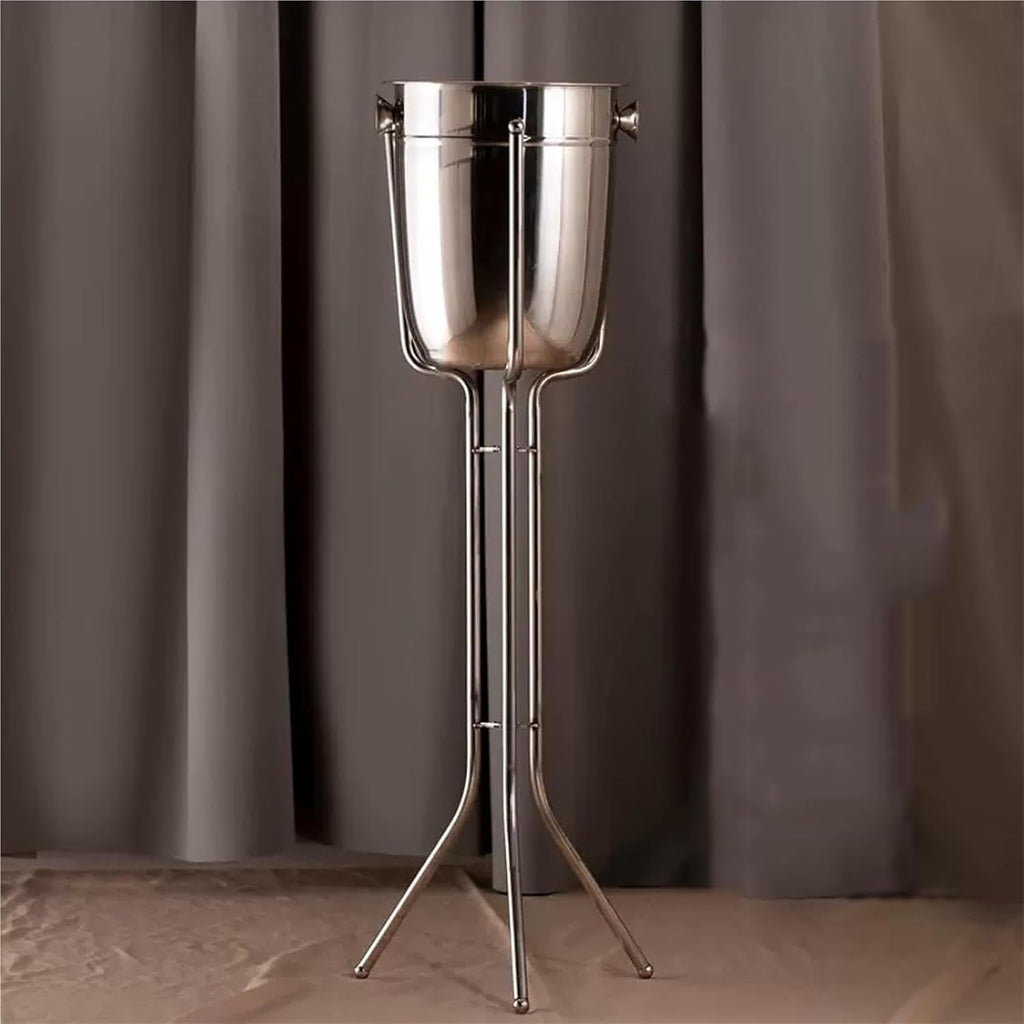 Ice Bucket with Stand， Wine Chiller Ice Buckets for Parties Festival Bar Outdoor or Indoor Use