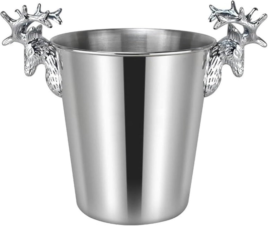 Ice Buckets for Parties, Insulated Ice Bucket with Handles Champagne and Wine Cooler Party and Bar Accessory(Gold,Large)