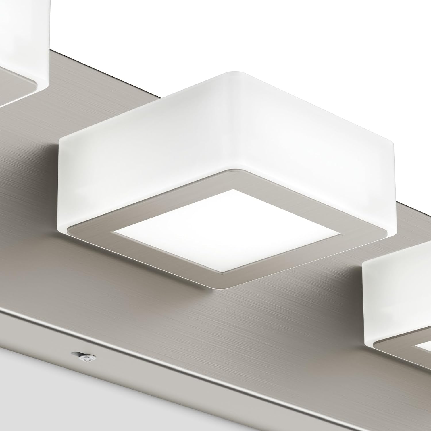 Ralbay 8-Light Brushed Nickel Bathroom Vanity Lights Metal Acrylic LED Modern Bathroom Wall Lighting Fixtures Over Mirror