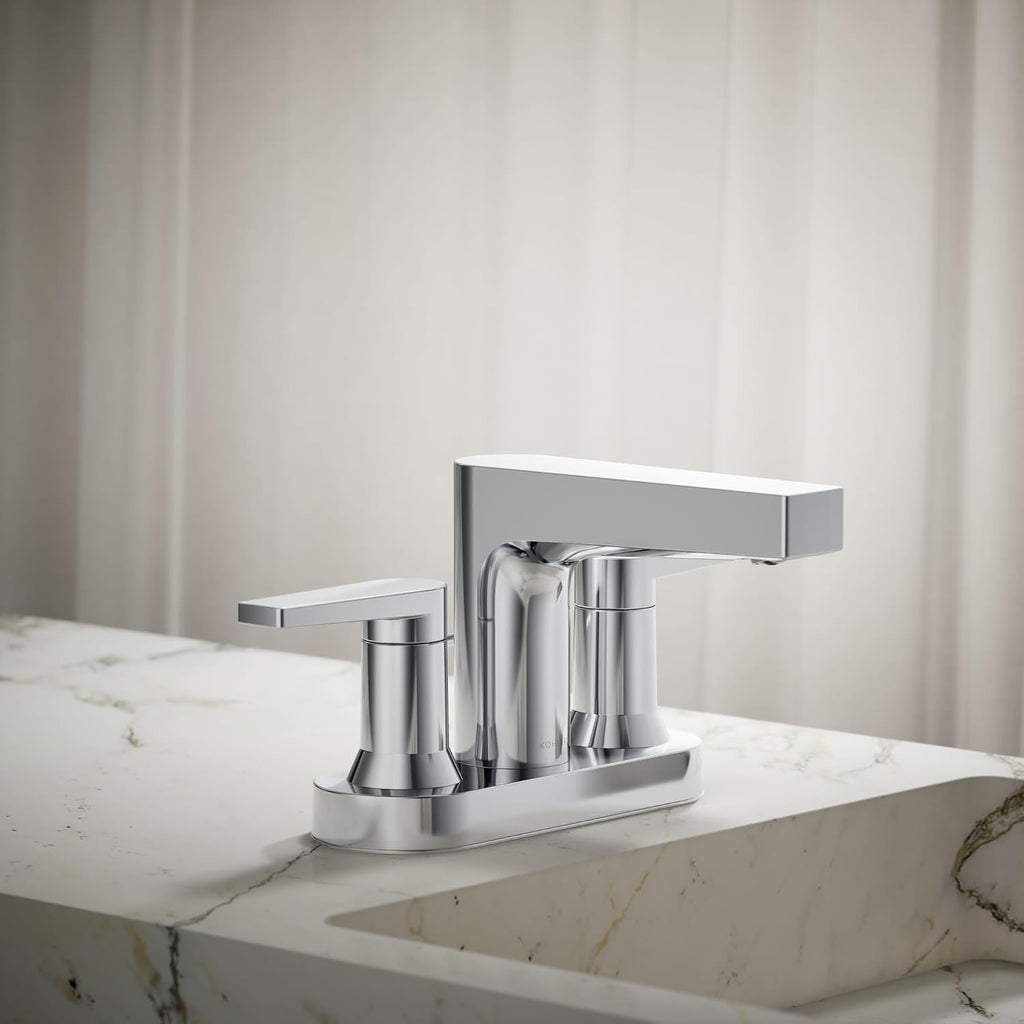 Kohler 97031-4-BN Taut® Centerset Bathroom Sink Faucet, 1.2 gpm, Vibrant Brushed Nickel
