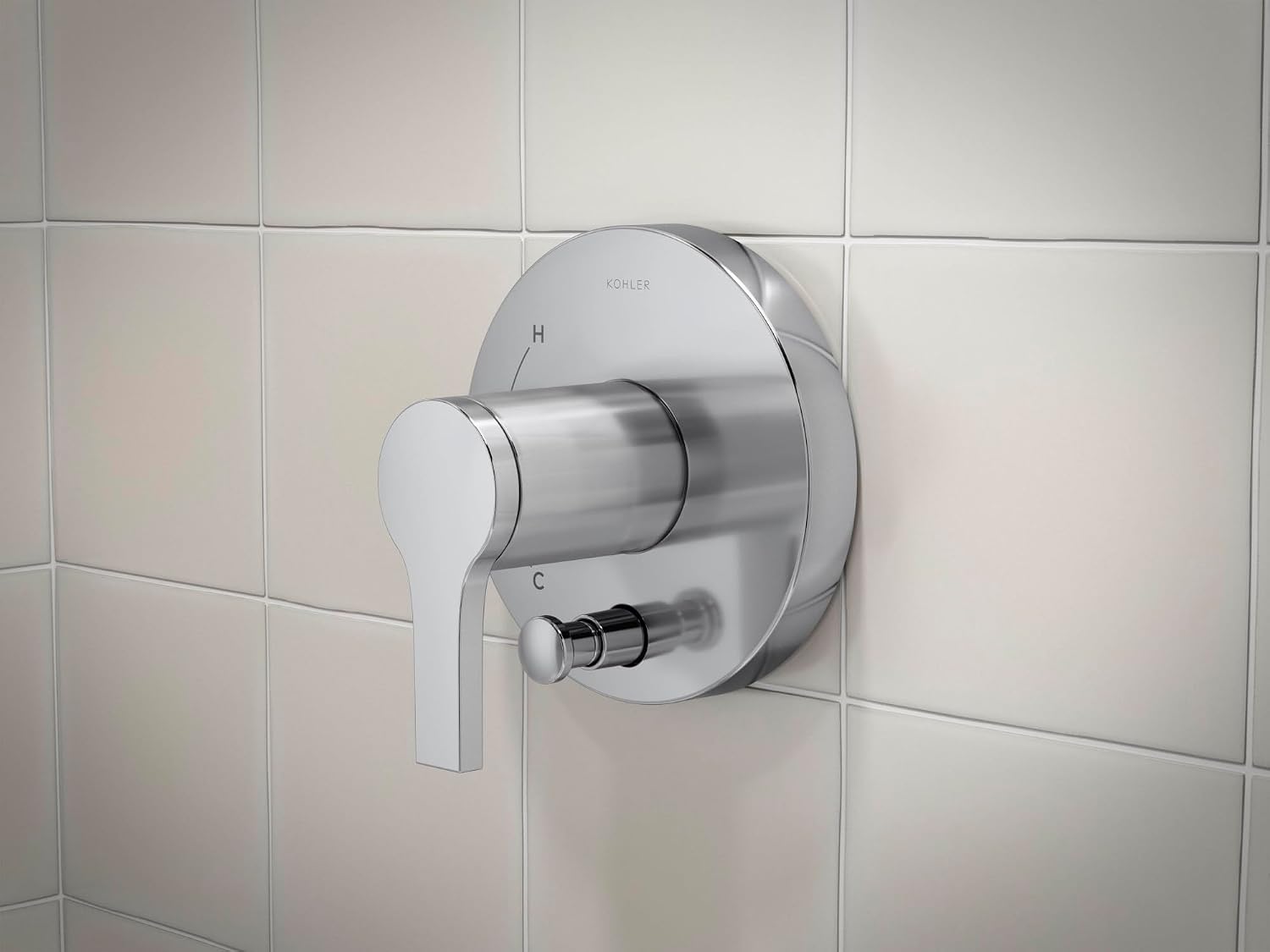 KOHLER T35327-4G-CP, Elate Rite-Temp Shower Trim Kit with Push-Button Diverter, 1.75 GPM Showerhead, Polished Chrome, Sleek Shower Fixture, Easy to Clean