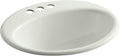 KOHLER K-2905-4-NY Farmington Self-Rimming Bathroom Sink with 4' Centers, Dune