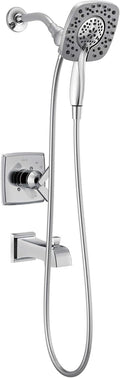 Delta Faucet Ashlyn 17 Series Dual-Function Tub and Shower Trim Kit with 2-Spray Touch-Clean In2ition 2-in-1 Hand Held Shower Head with Hose, Chrome T17464-I (Valve Not Included)