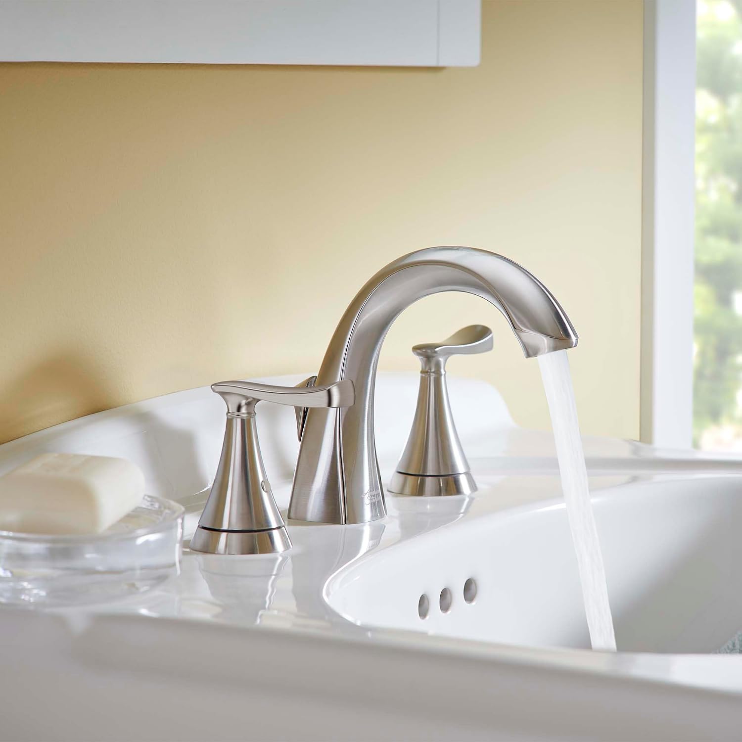 American Standard 7413801.295 Chatfield 8-Inch Widespread 2-Handle Bathroom Faucet, 1.2 GPM, Brushed Nickel