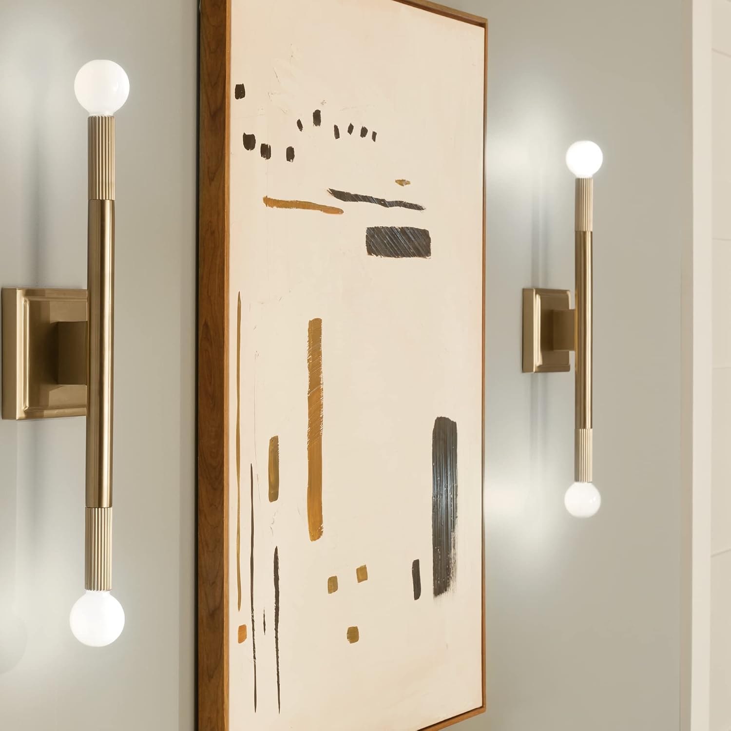 Kichler Odensa 2-Light Wall Vanity, Modern Light in Champagne Bronze, Mount Horizontally or Vertically, for Illuminating Art, TV, Mirrors, Bookshelves, Bed, Vanity, Bar, Hallways (17' x 5'), 52556CPZ