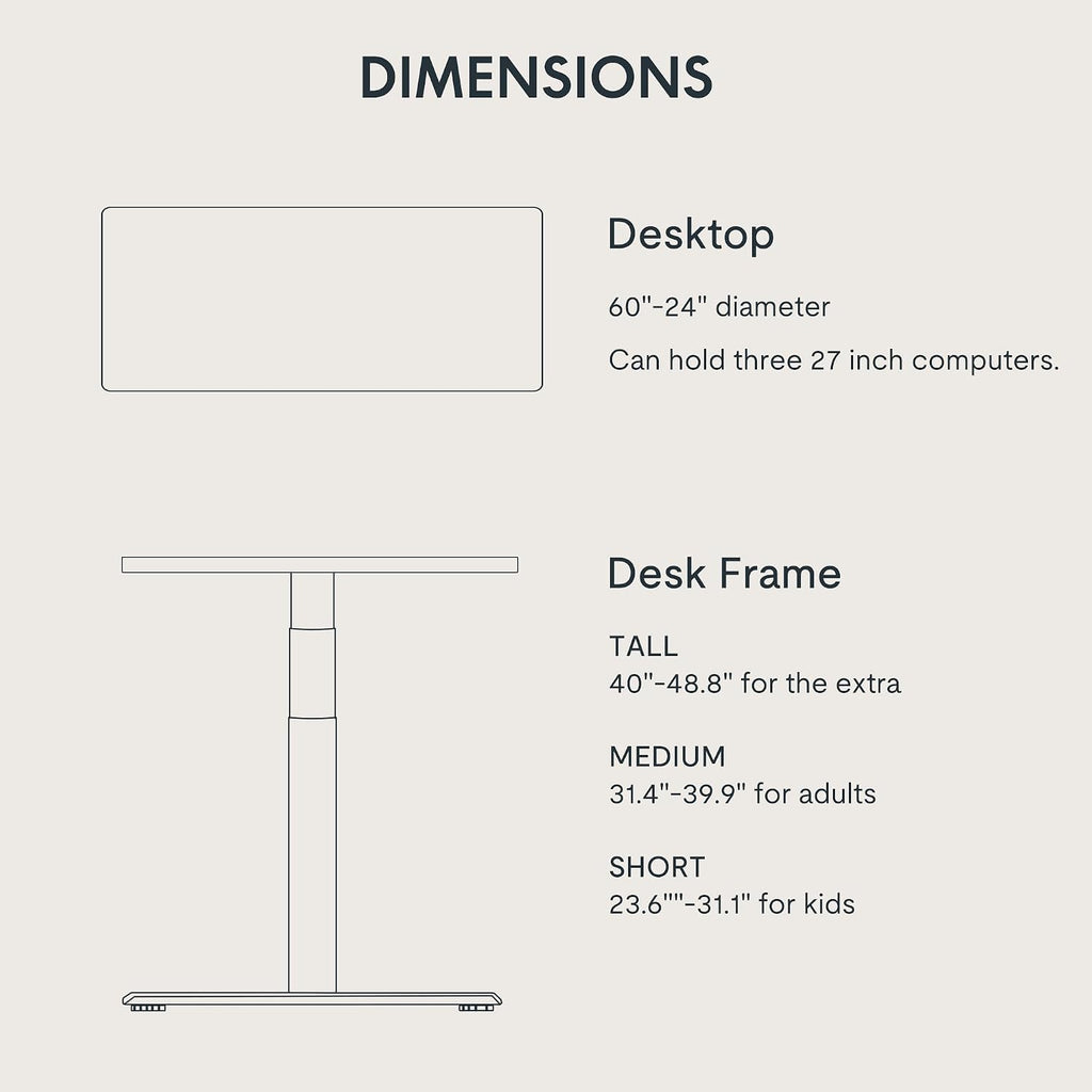 FLEXISPOT E6 Pro Large 60' x 24' Dual Motor Electric Standing Desk, Organic Modern Oval Leg Design, 3-Stage Height Adjustable Sit Stand Desk with Heavy Duty 330lbs, Black Desktop, Black Frame