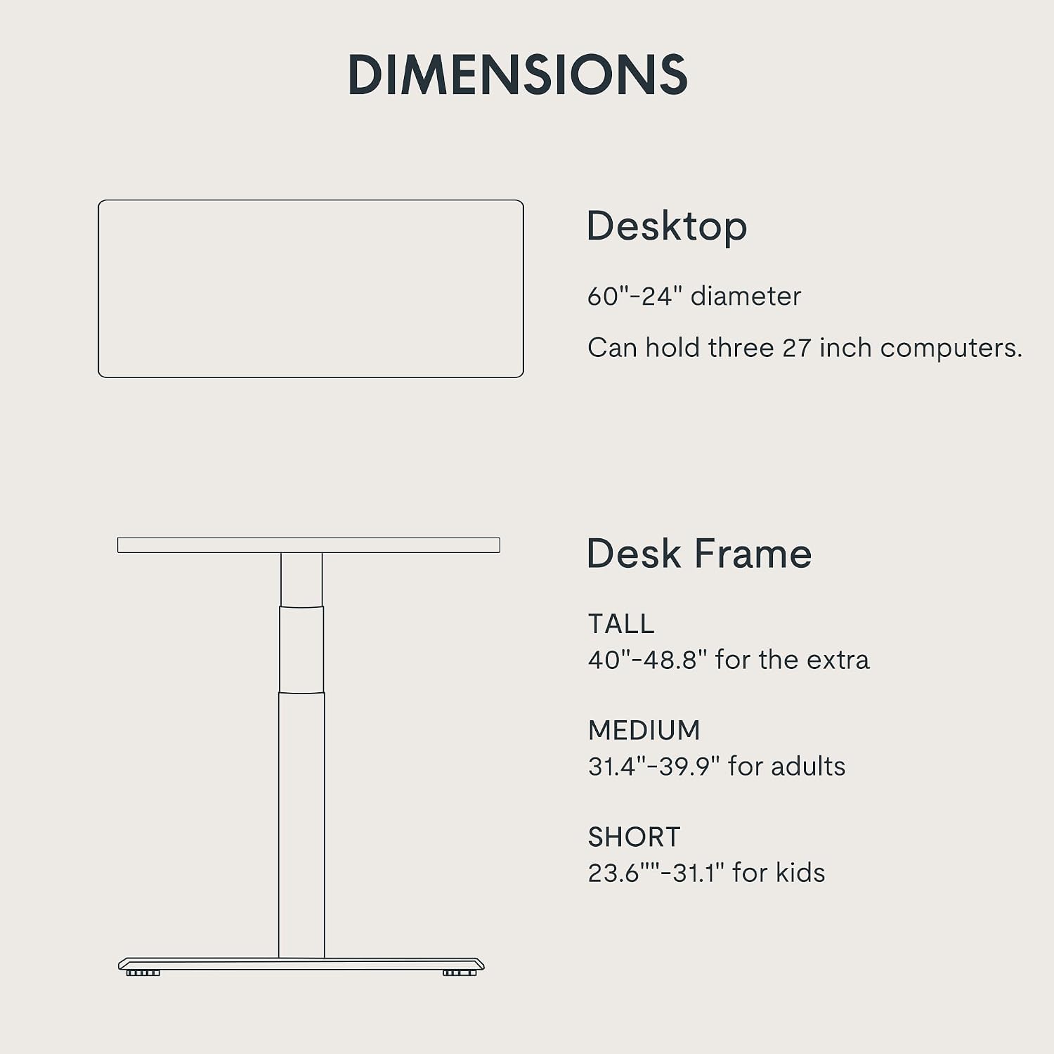FLEXISPOT E6 Pro Large 60' x 24' Dual Motor Electric Standing Desk, Organic Modern Oval Leg Design, 3-Stage Height Adjustable Sit Stand Desk with Heavy Duty 330lbs, Black Desktop, Black Frame