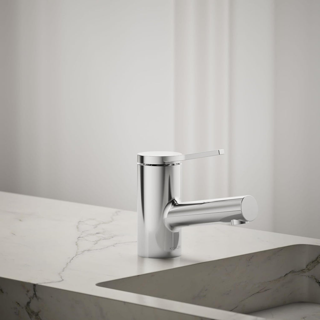 Kohler K-33590-4-CP Elate® Short Single-Handle Bathroom Sink Faucet, Bathroom Faucets, 1.2 GPM, Polished Chrome