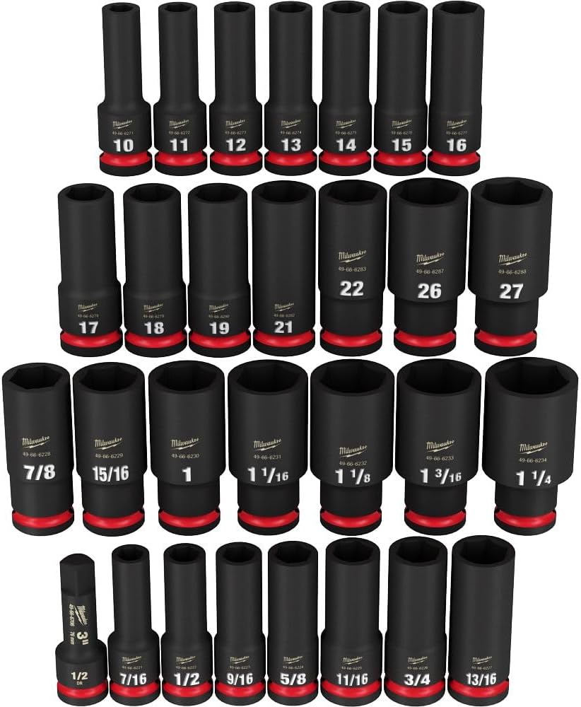 Milwaukee Electric - 29PC IMP Duty 1/2DR SAE Metric DP 6-PT Socket SE