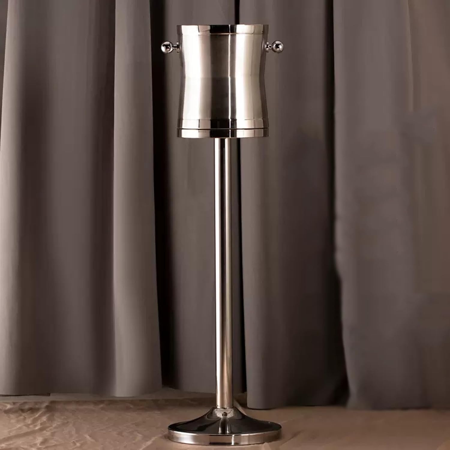 Ice Buckets Stainless Steel Double Wall Ice Bucket with Stand Wine Chiller Ice Buckets for Parties Festival Bar Outdoor or Indoor Use, 4L,Height 35.4 inches Ice Bucket Kits