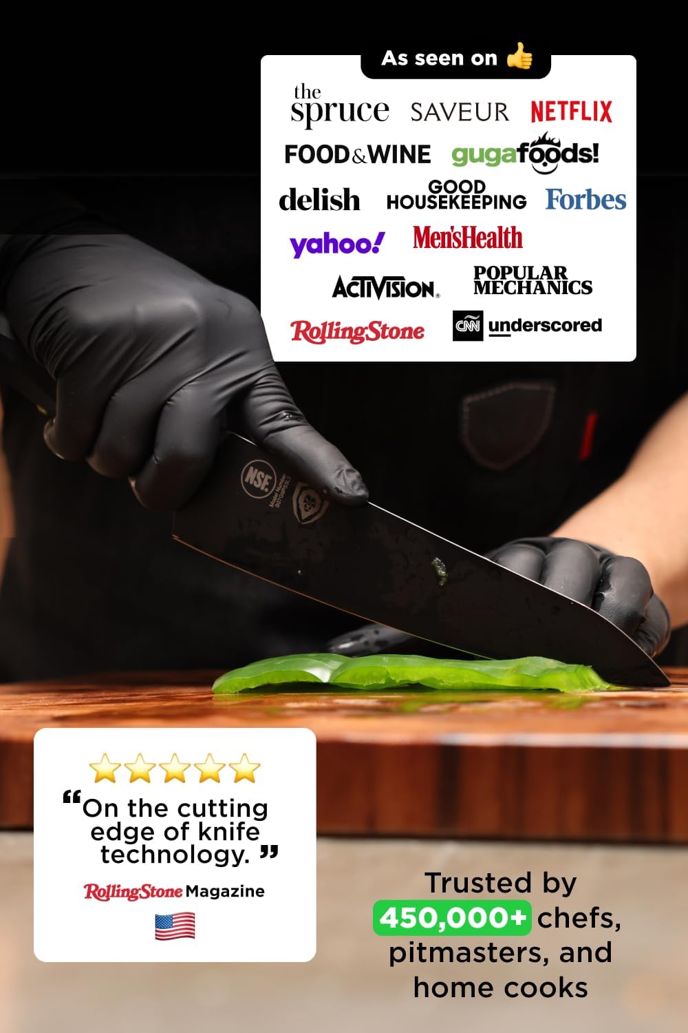Dalstrong Chef Knife - 8 inch - Shadow Black Series - Black Titanium Nitride Coated - Razor Sharp Kitchen Knife - High Carbon 7CR17MOV-X Vacuum Treated Steel - Sheath - NSF Certified