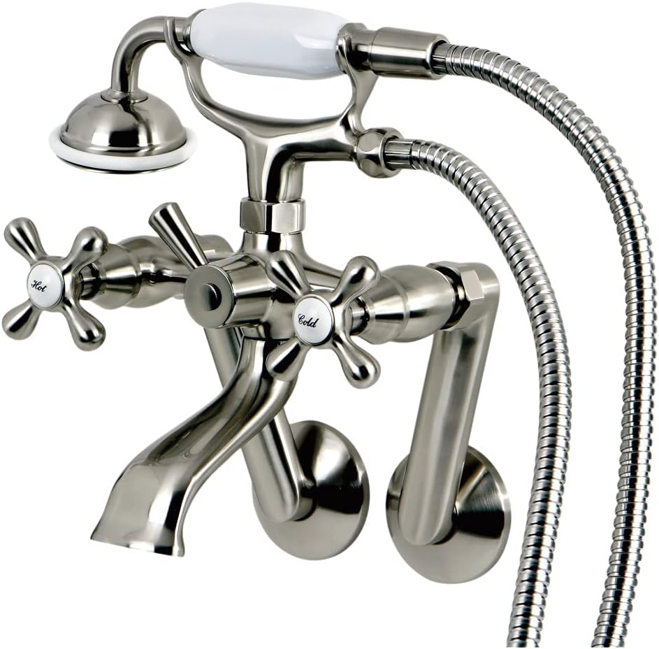 Kingston Brass KS269SN Kingston Clawfoot Tub Faucet, Brushed Nickel 9.13 x 7.5 x 6