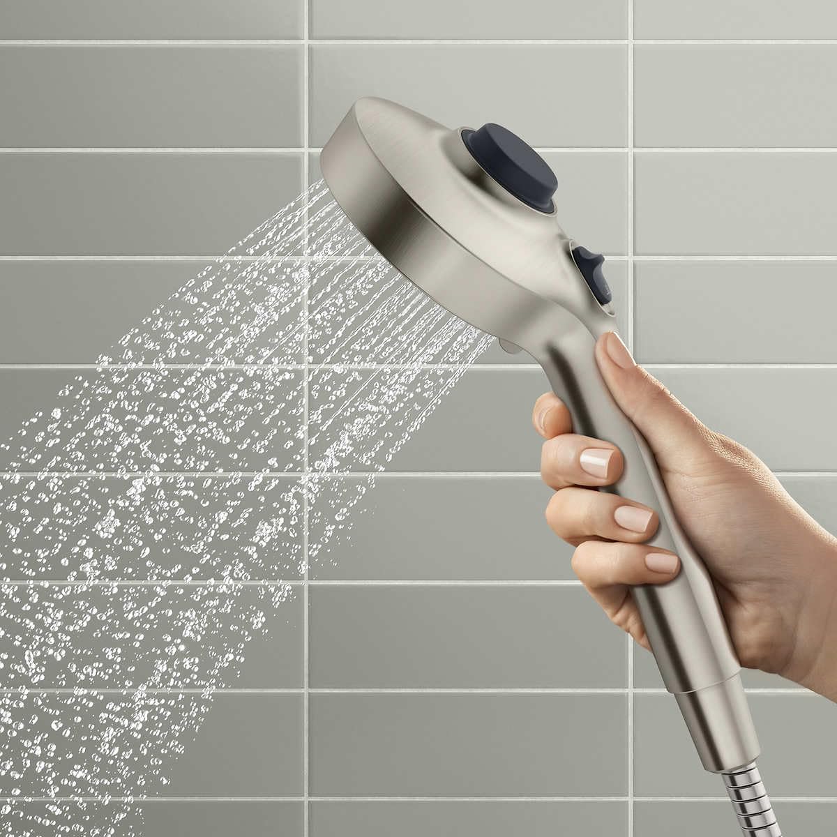Kohler Prone 3-in-1 Combo Multifunction Shower Head with PowerSweep - ScratchShield Technology - Powerful Massage Spray (Brushed Nickel)