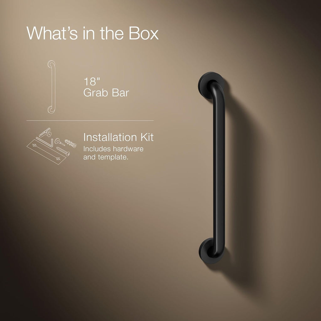 KOHLER K-14561-BL Contemporary 18' Grab BAR, Matte Black