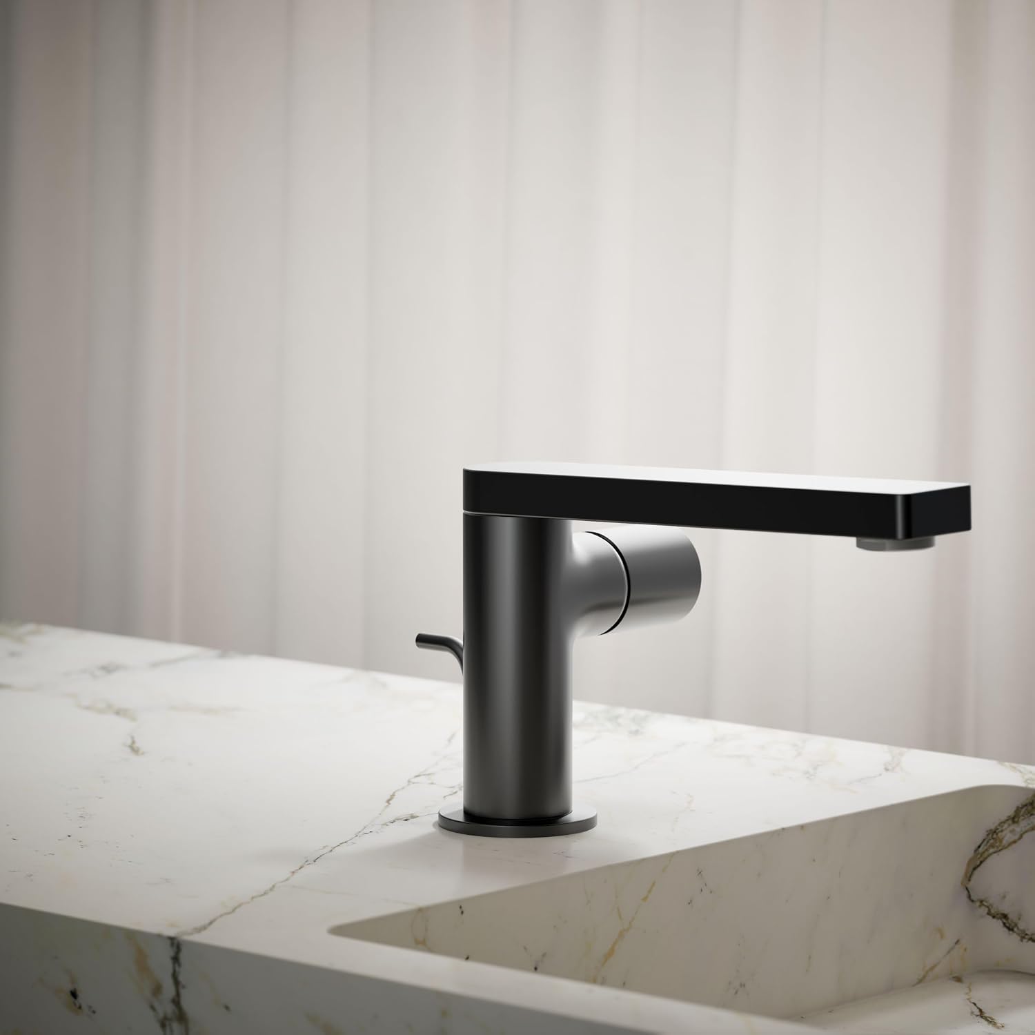 Kohler 73050-7-BL Composed® Single-Handle Bathroom Sink Faucet with Cylindrical Handle, 1.2 gpm, Matte Black