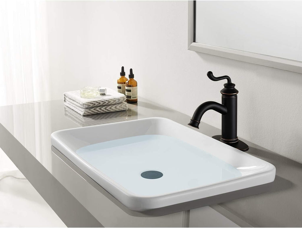 Fauceture LS5416RL Royale Single-Handle Bathroom Faucet with Push Pop-Up, Naples Bronze